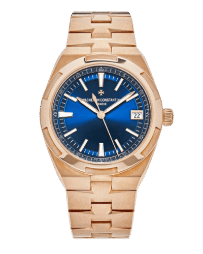 Super Clone Vacheron Constantin Overseas Rose Gold 4500V/110R-B705 41mm Blue Dial