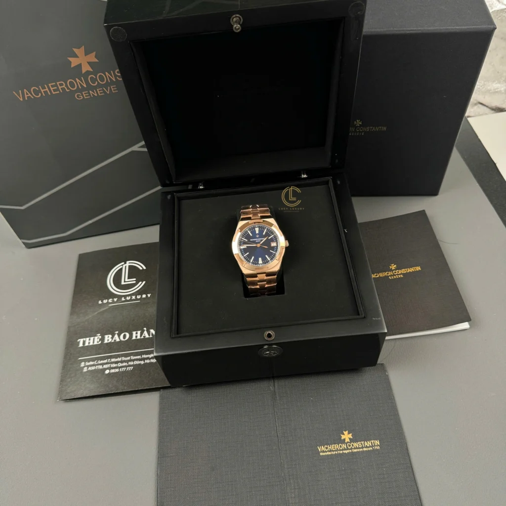Super Clone Vacheron Constantin Overseas Rose Gold 4500V/110R-B705 41mm Blue Dial — view 11