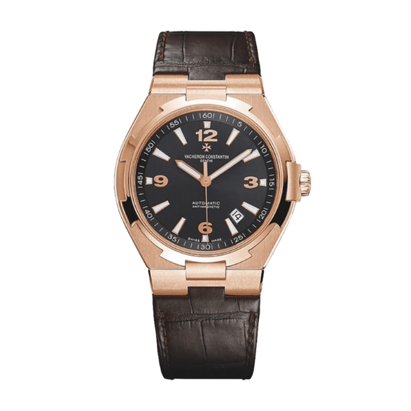 Super Clone Vacheron Constantin Overseas Rose Gold Black Dial Number Roman 42mm