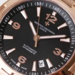Super Clone Vacheron Constantin Overseas Rose Gold Black Dial Number Roman 42mm — case and bezel