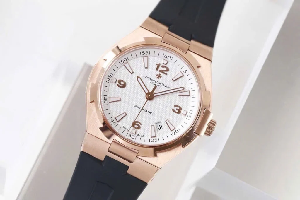 Super Clone Vacheron Constantin Overseas Rose Gold White Dial Number Roman 42mm — bracelet detail