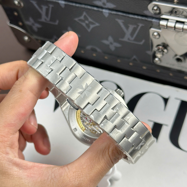 Super Clone Vacheron Constantin Steel — movement / caseback view
