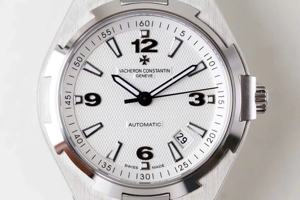 Super Clone Vacheron Constantin Overseas White Dial Number Roman 42mm — dial close-up