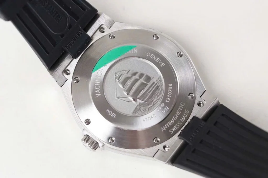 Super Clone Vacheron Constantin Overseas White Dial Number Roman 42mm — on leather display