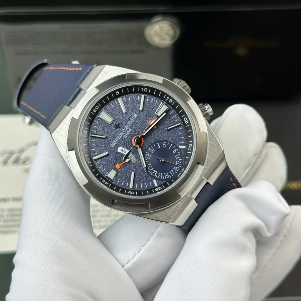 Super Clone Vacheron Constantin Overseas Dual Time 7900V 41mm Blue Dial Steel