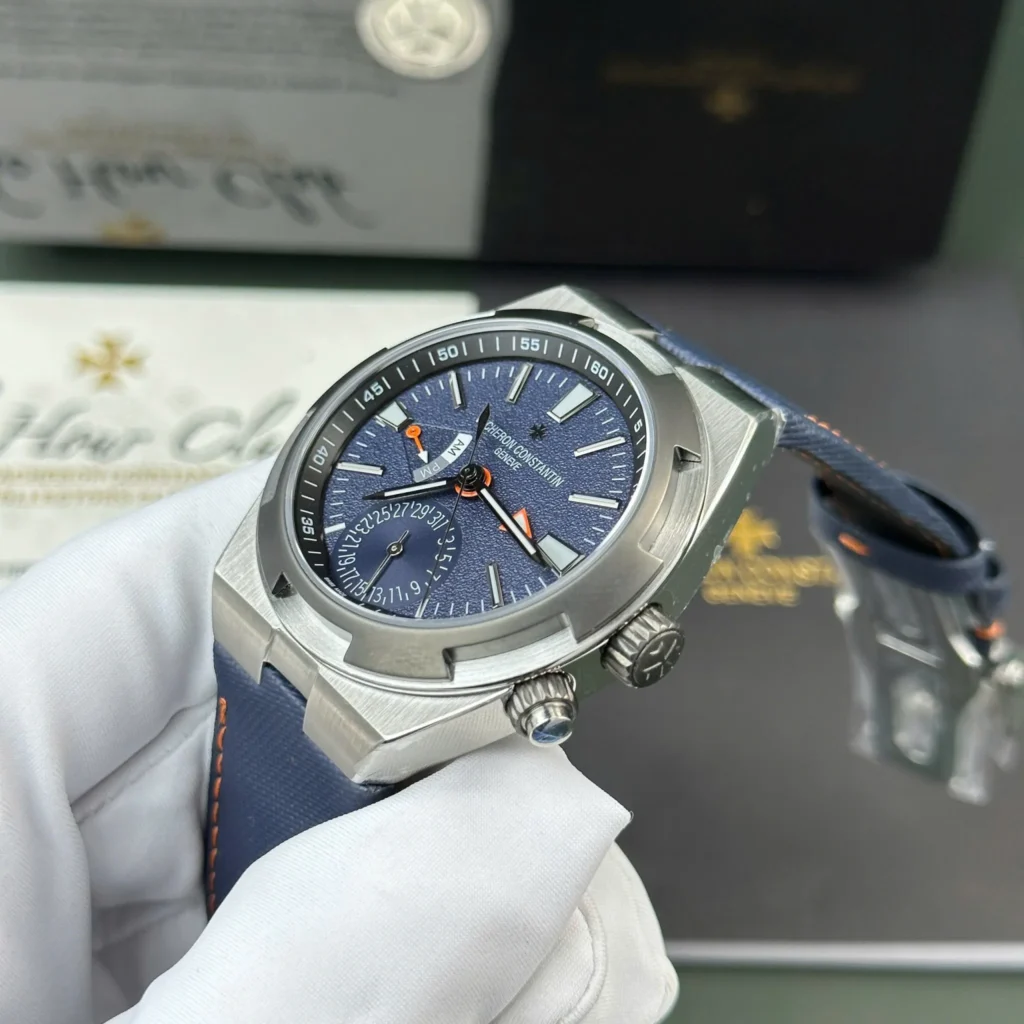 Super Clone Vacheron Constantin Overseas Dual Time 7900V 41mm Blue Dial Steel