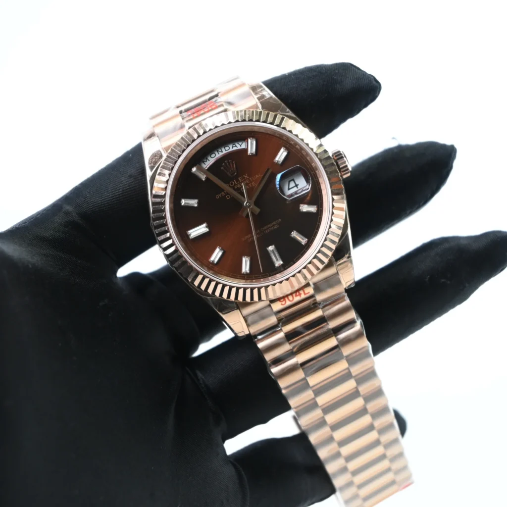 Super Clone Rolex Day-Date Chocolate Diamond Dial 228235-0003 40 mm – Swiss SuperClone