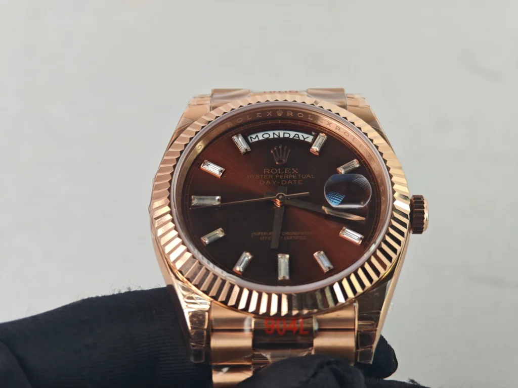 Super Clone Rolex Day-Date Chocolate Diamond Dial 228235-0003 40 mm – Swiss SuperClone