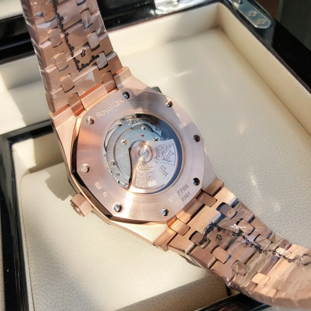 Super Clone Audemars Piguet Royal Oak “Jumbo” Extra-Thin 15207OR.OO.1240OR.01 39mm Black Dial Rose Gold –