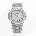 Super Clone Patek Philippe Nautilus 5711 40mm Up Full 3000pcs Moissanite Pave Hongkong – Customize Diamod – Swiss SuperClone