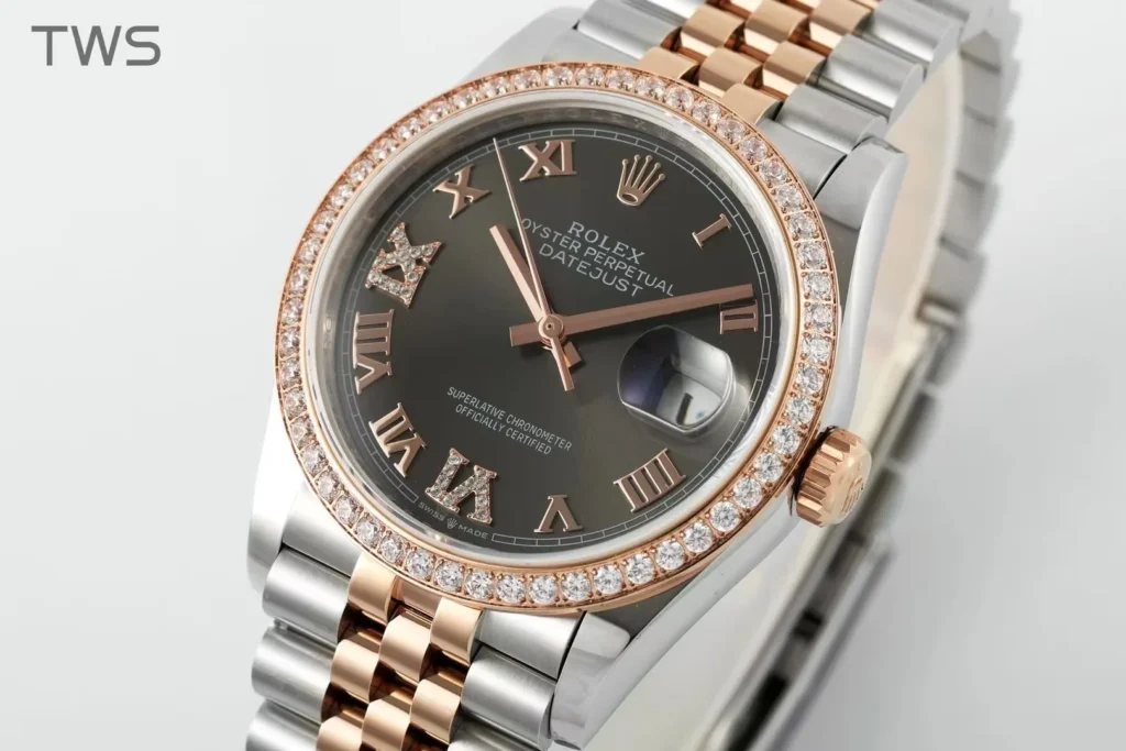 Super Clone Rolex Datejust Slate Diamond Dial 126281RBR-0011 36 mm – Swiss SuperClone