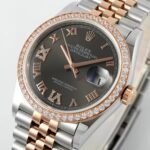 Super Clone Rolex Datejust Slate Diamond Dial 126281RBR-0011 36 mm — case and bezel
