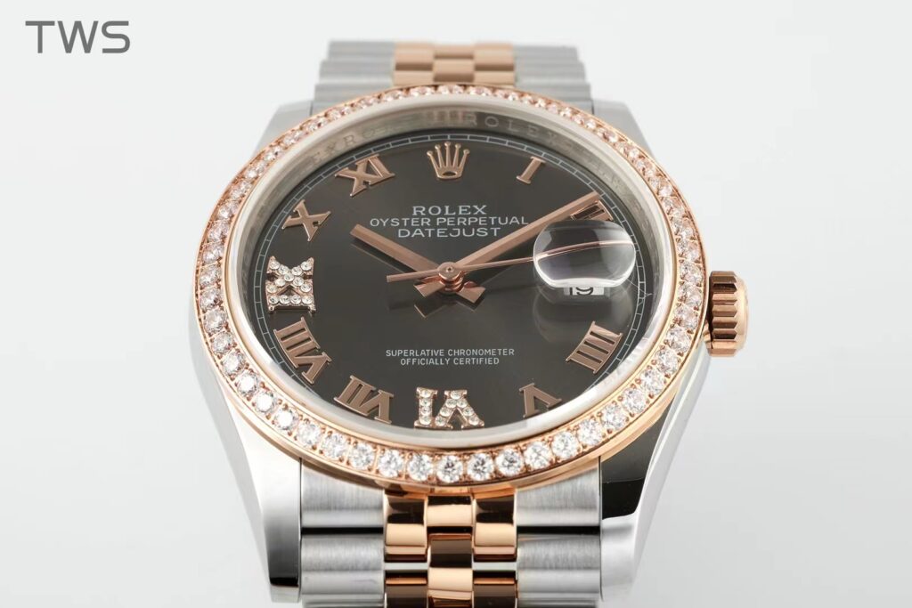 Super Clone Rolex Datejust Slate Diamond Dial 126281RBR-0011 36 mm — view 9