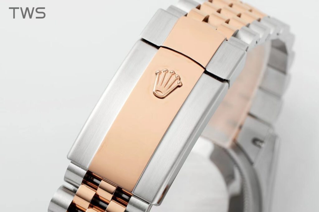 Super Clone Rolex Datejust Slate Diamond Dial 126281RBR-0011 36 mm — on leather display