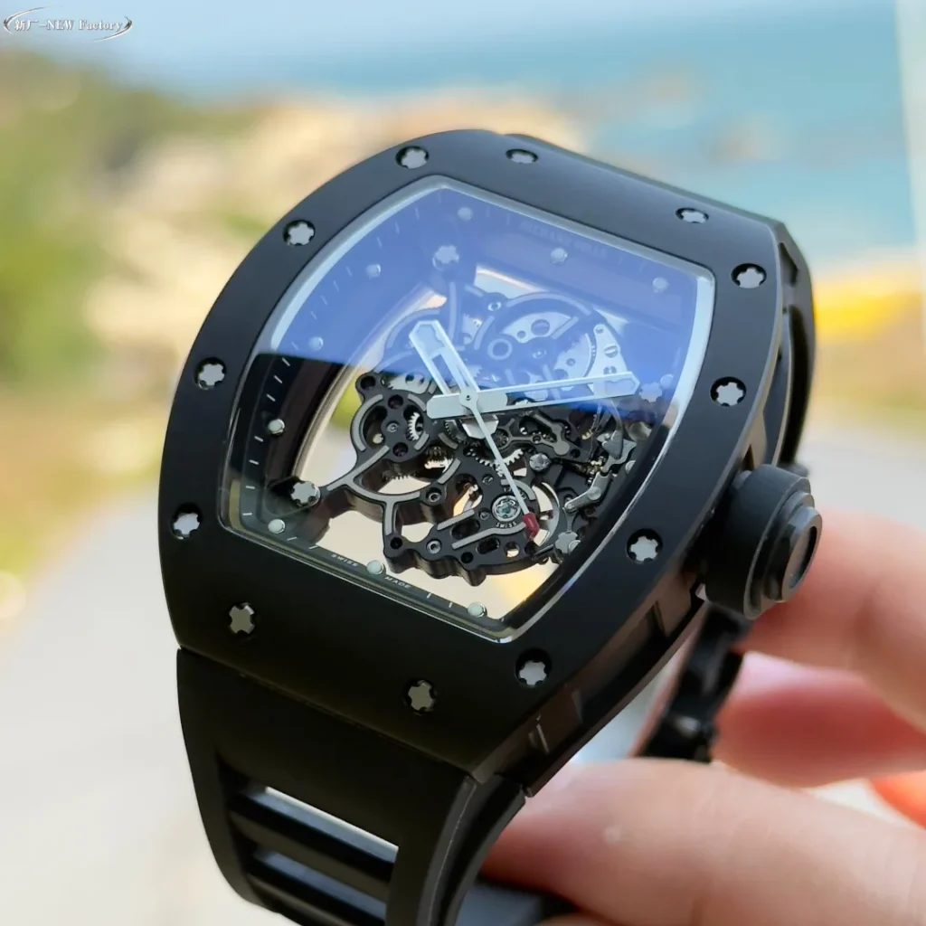 Super Clone Richard Mille RM 55 Richard Mille Manual Winding Bubba Watson 42mm Black