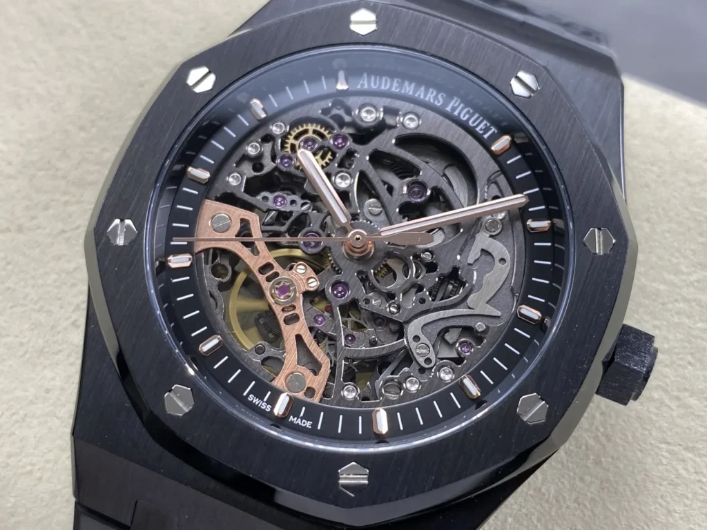 Super Clone Audemars Piguet Royal Oak 15407CE.OO 41mm Skeleton Dial Ceramic V3 Base