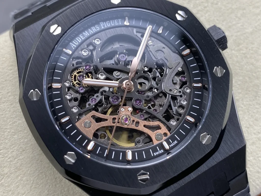 Super Clone Audemars Piguet Royal Oak 15407CE.OO 41mm Skeleton Dial Ceramic V3 Base
