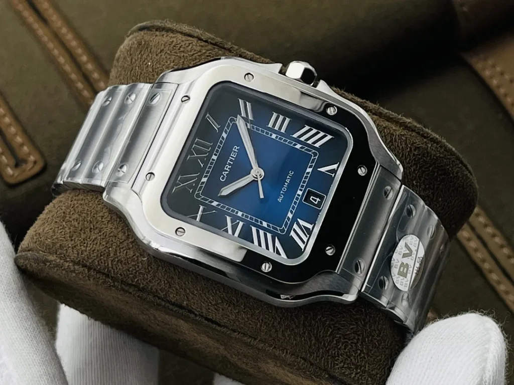 Super Clone Cartier Santos De Cartier Medium Blue WSSA0063 35.5mm – – Swiss SuperClone