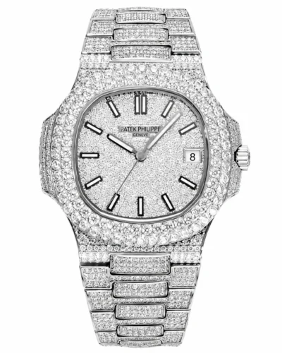 Super Clone Patek Philippe Nautilus 5711 40mm Up Full 3000pcs Moissanite Pave Hongkong – Customize Diamod – Swiss SuperClone