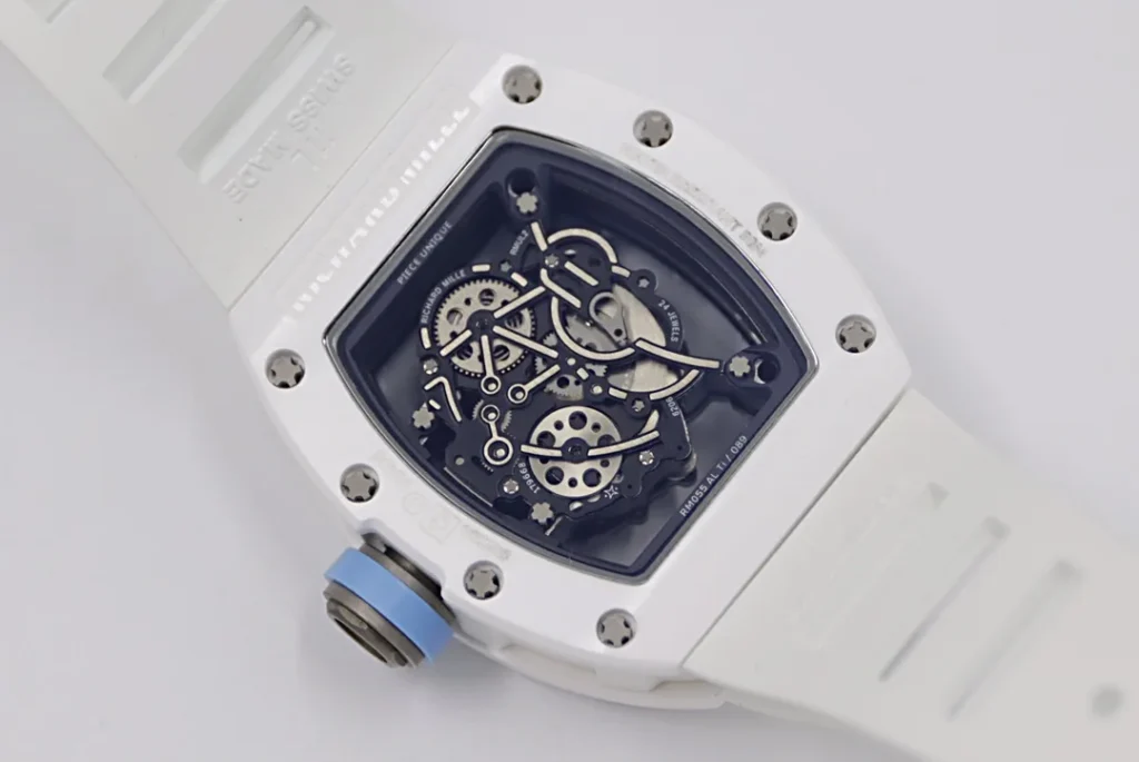 Super Clone Richard Mille RM 55 Richard Mille BLUE 42mm Ceramic