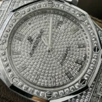 Super Clone Audemars Piguet Royal Oak 15400ST 41mm Full Moissanite Hongkong – Customize Diamod