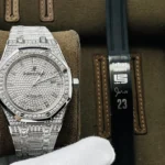 Super Clone Audemars Piguet Royal Oak 15400ST 41mm Full Moissanite Hongkong – Customize Diamod