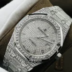 Super Clone Audemars Piguet Royal Oak 15400ST 41mm Full Moissanite Hongkong – Customize Diamod