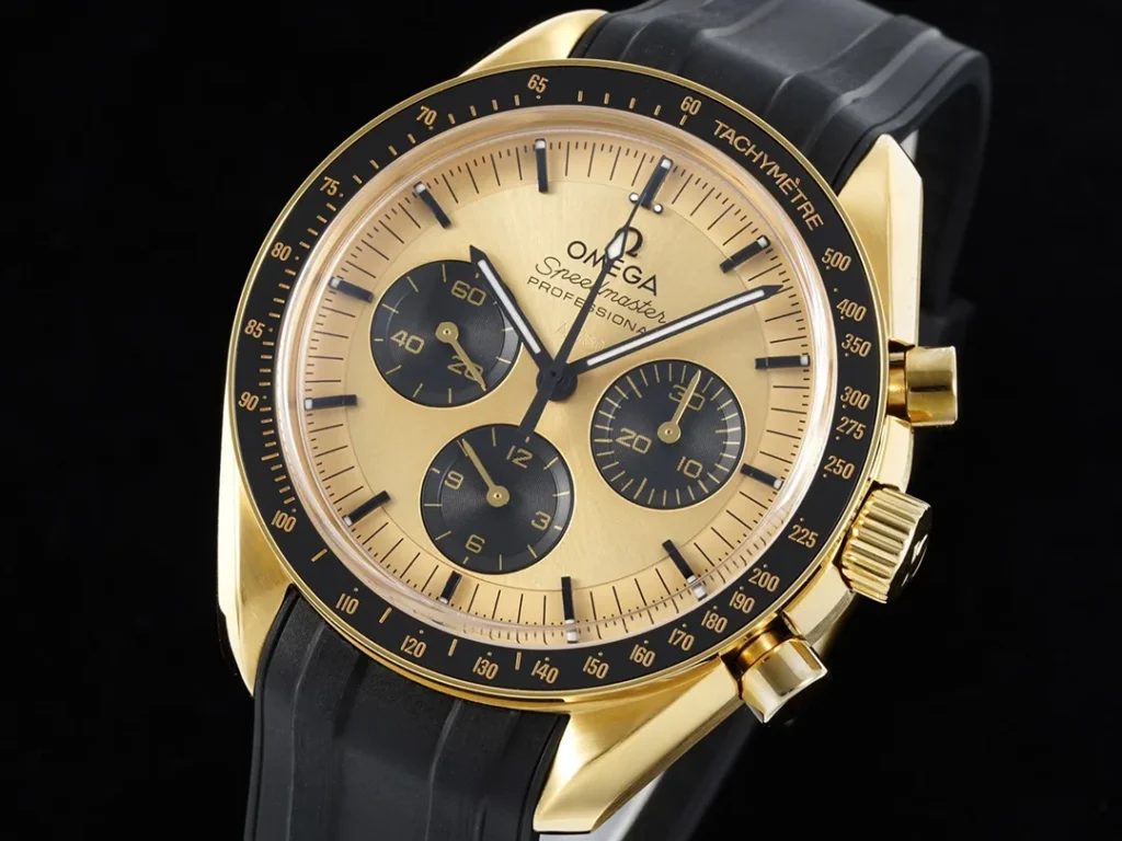 Super Clone Omega Speedmaster Moonwatch Professional 310.63.42.50.01.001 42mm Yellow Gold – Swiss SuperClone