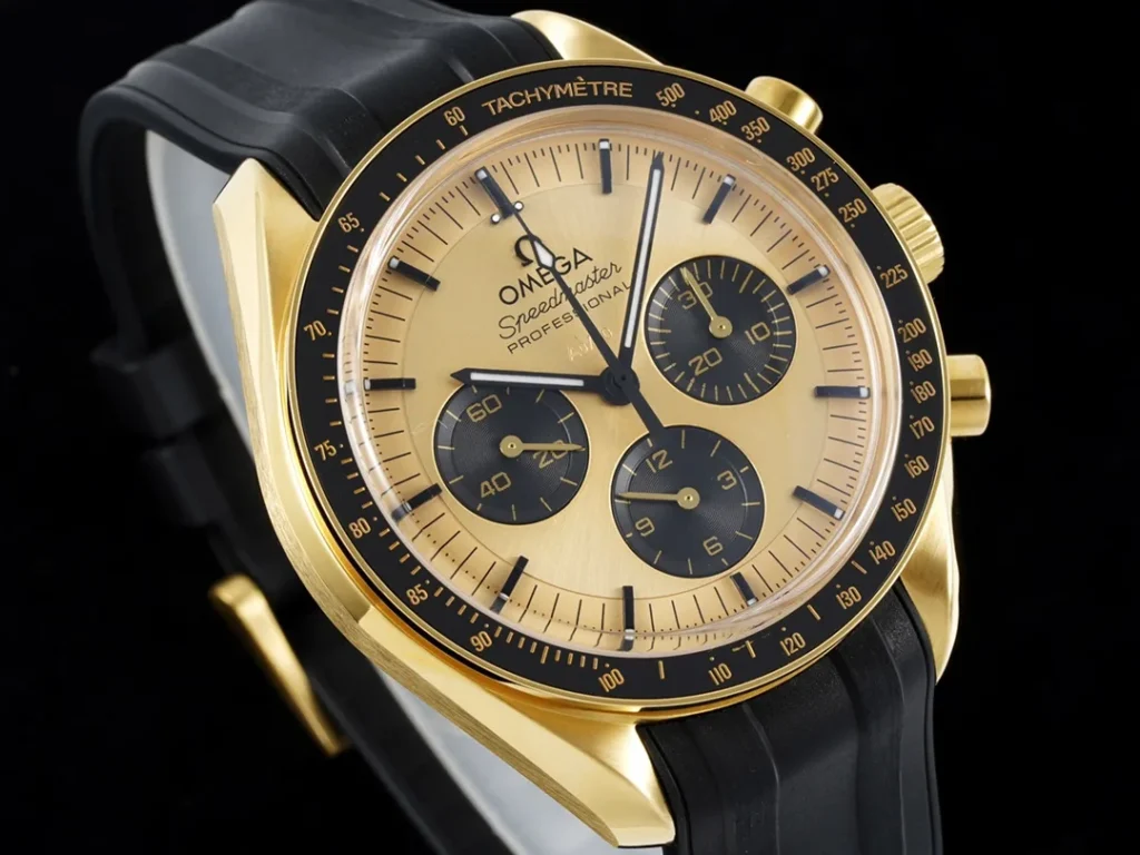 Super Clone Omega Speedmaster Moonwatch Professional 310.63.42.50.01.001 42mm Yellow Gold – Swiss SuperClone