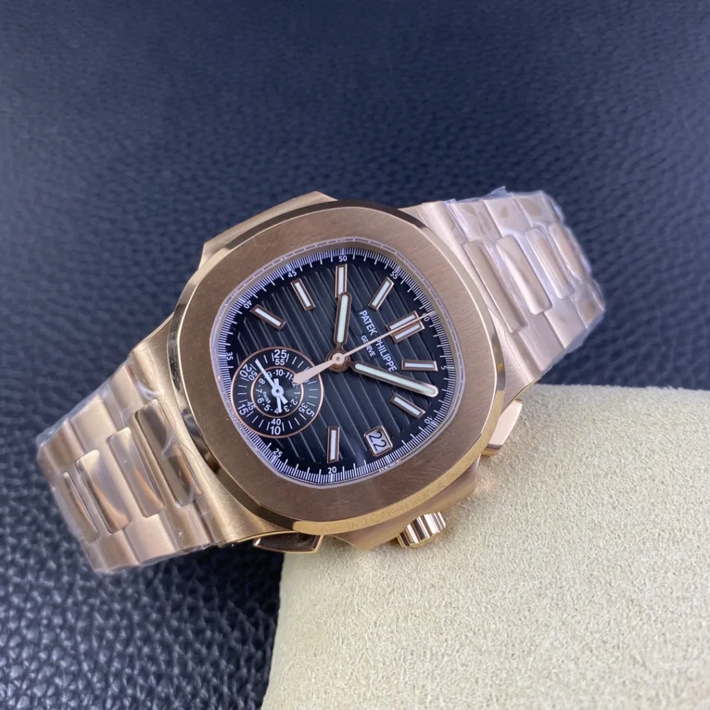 Super Clone Patek Philippe Nautilus Chronograph 5980/1R-001 40mm Black-Gray Dial Rose Gold – Swiss SuperClone