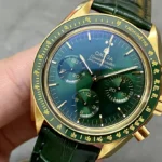Super Clone Omega Speedmaster Moonwatch Professional 42mm 310.63.42.50.10.001 Green Dial Yellow Gold – Swiss SuperClone