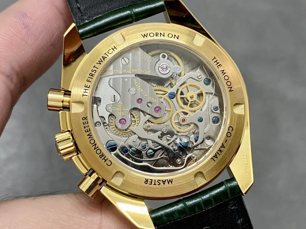 Super Clone Omega Speedmaster Moonwatch Professional 42mm 310.63.42.50.10.001 Green Dial Yellow Gold – Swiss SuperClone