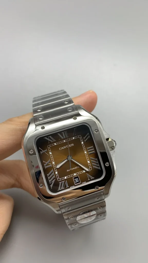 Super Clone Cartier Santos De Cartier Chocolate Dial WSSA0065 35.5mm – Swiss SuperClone