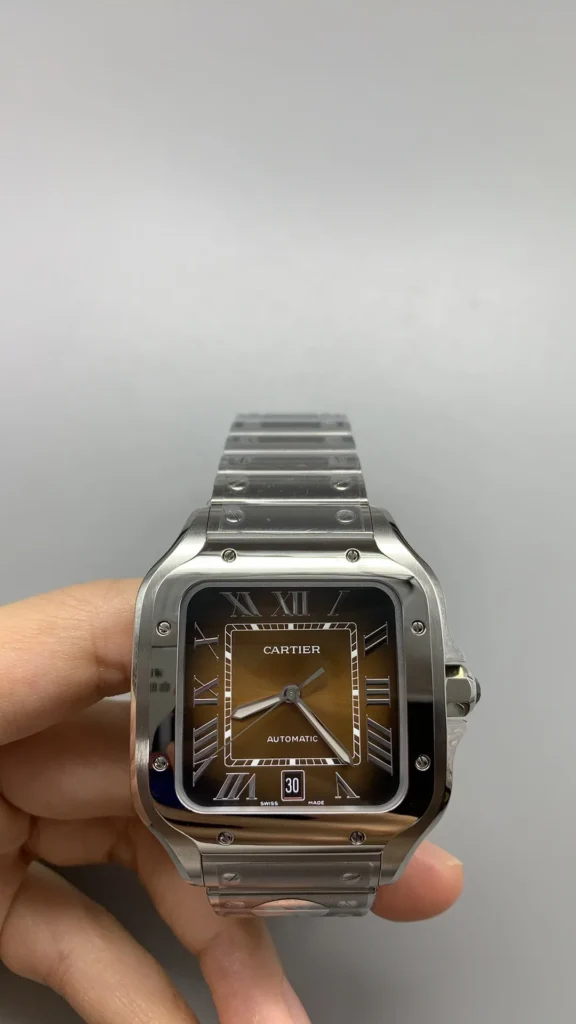 Super Clone Cartier Santos De Cartier Chocolate Dial WSSA0065 35.5mm – Swiss SuperClone