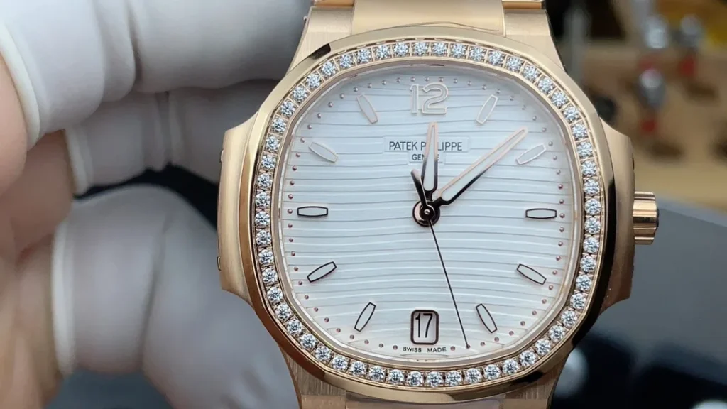 Super Clone Patek Philippe Nautilus 7118/1R-011 32.5mm White Dial Rose Gold – Swiss SuperClone