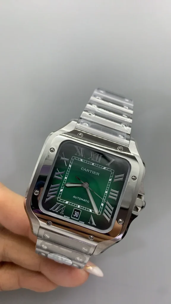 Super Clone Cartier Santos De Cartier Green Dial Large WSSA0062 39.8mm – Swiss SuperClone