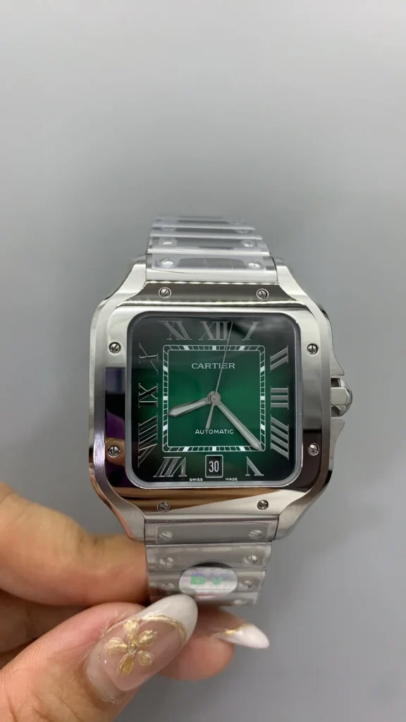 Super Clone Cartier Santos De Cartier Green Dial Large WSSA0062 39.8mm – Swiss SuperClone