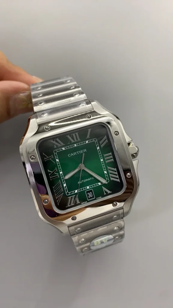Super Clone Cartier Santos De Cartier Green Dial Large WSSA0062 39.8mm – Swiss SuperClone