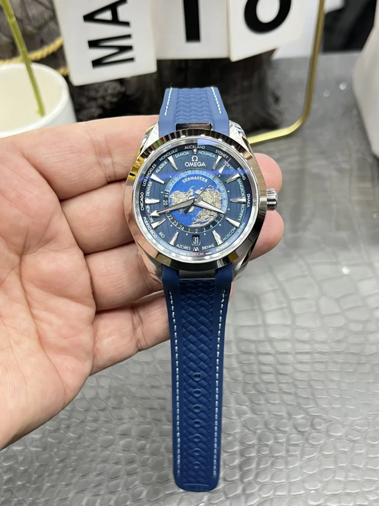 Super Clone Omega Seamaster Aqua Terra Worldtimer 43mm Blue Dial – Swiss SuperClone