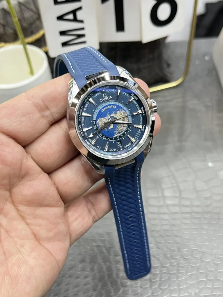 Super Clone Omega Seamaster Aqua Terra Worldtimer 43mm Blue Dial – Swiss SuperClone