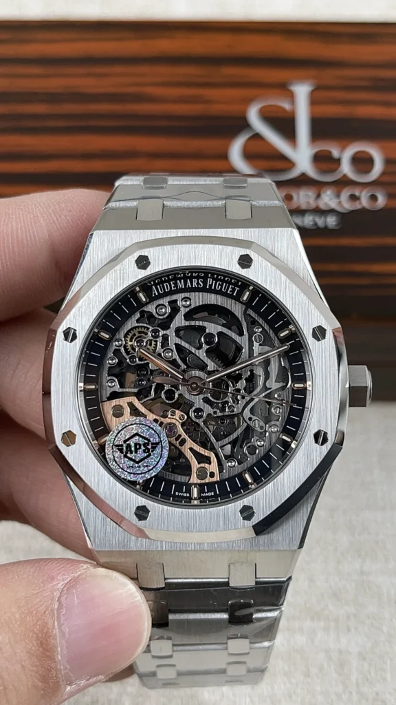 Super Clone Audemars Piguet Royal Oak 15407ST.OO 41mm Skeleton Dial Steel V3 Base