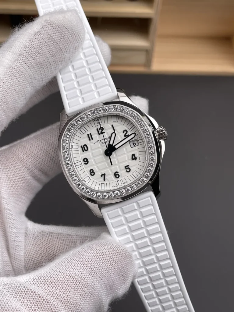 Super Clone Patek Philippe Aquanaut 5067A-025 35.6mm White Dial Diamond Bezel Moissanite Steel – CustomizeVersion – Swiss SuperClone