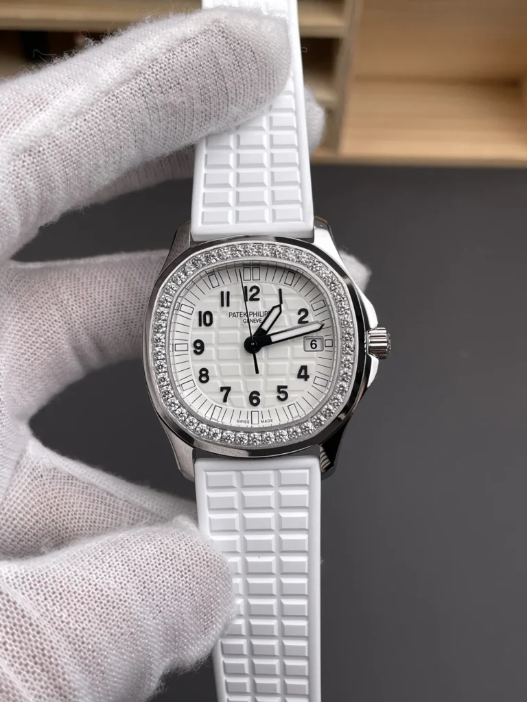 Super Clone Patek Philippe Aquanaut 5067A-025 35.6mm White Dial Diamond Bezel Moissanite Steel – CustomizeVersion – Swiss SuperClone
