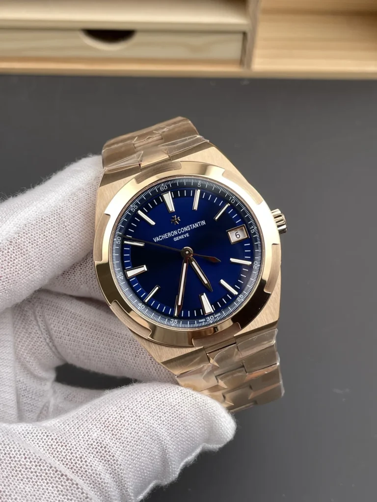 Super Clone Vacheron Constantin Overseas Rose Gold 4500V/110R-B705 41mm Blue Dial