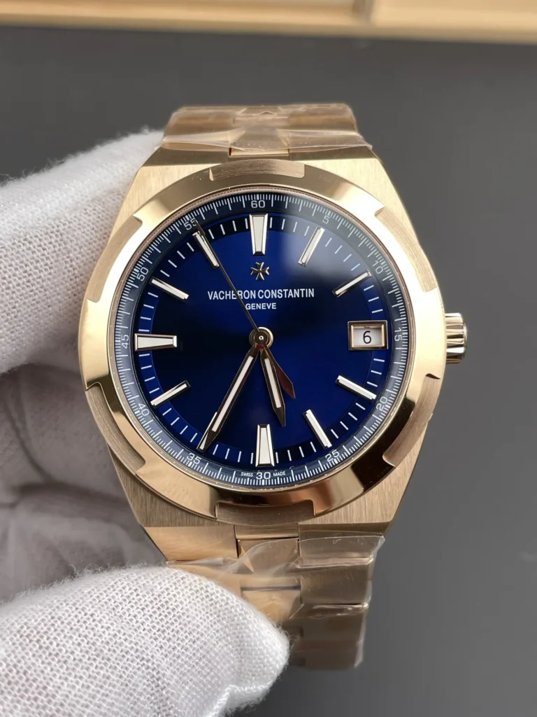 Super Clone Vacheron Constantin Overseas Rose Gold 4500V/110R-B705 41mm Blue Dial
