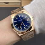 Super Clone Vacheron Constantin Overseas Rose Gold 4500V/110R-B705 41mm Blue Dial