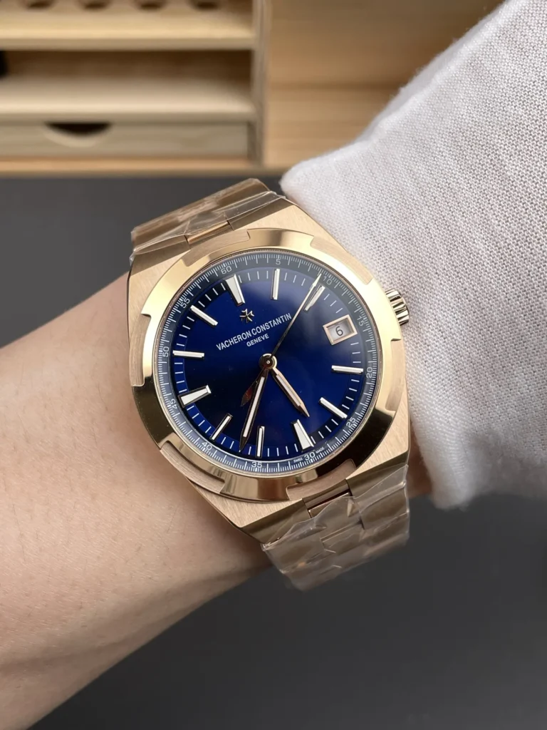 Super Clone Vacheron Constantin Overseas Rose Gold 4500V/110R-B705 41mm Blue Dial