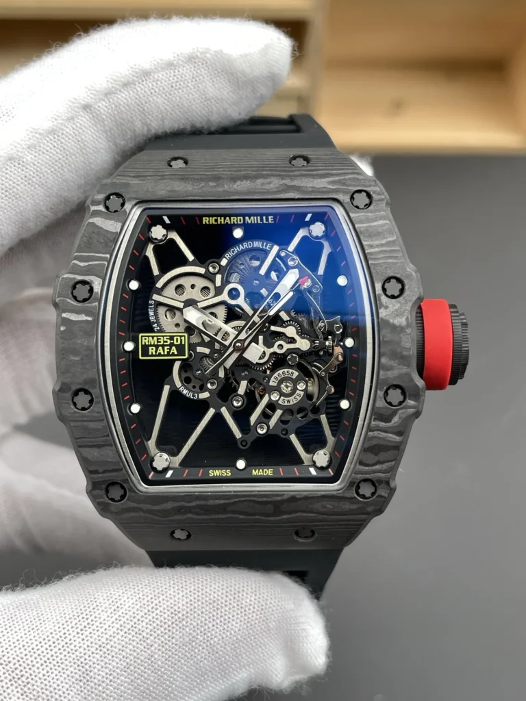 Super Clone Richard Mille RM 35-01 Richard Mille Rafa Cacbon NTPT Full Black 42mm
