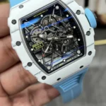 Super Clone Richard Mille RM 35-01 Richard Mille Rafa Cacbon NTPT Blue Strap 42mm