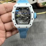 Super Clone Richard Mille RM 35-01 Richard Mille Rafa Cacbon NTPT Blue Strap 42mm